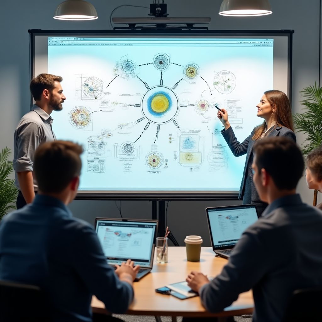 Ekip çalışması beyin fırtınası whiteboard